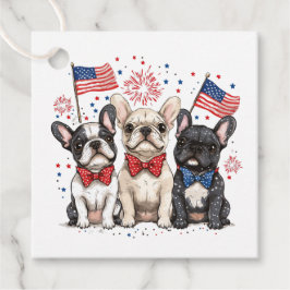 Gelukkige 4 juli Franse Bulldogs Bedankjes Labels