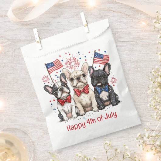 Gelukkige 4 juli Franse Bulldogs Bedankzakje (Geknipt)
