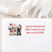 Gelukkige 4 juli Franse Bulldogs Etiket (Insitu)