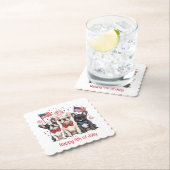 Gelukkige 4 juli Franse Bulldogs Kartonnen Onderzetters (Insitu)