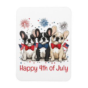 Gelukkige 4 juli Franse Bulldogs Magneet