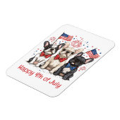 Gelukkige 4 juli Franse Bulldogs Magneet (Linkerzijde)