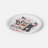 Gelukkige 4 juli Franse Bulldogs Papieren Bordje (Gekanteld)