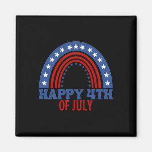 Gelukkige 4 juli Grappige Amerikaanse vlag voor on Magneet