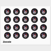 Gelukkige 4 juli kabouters ronde sticker (Vel)