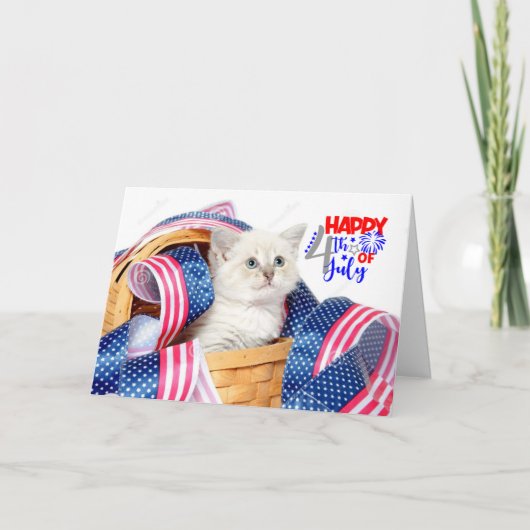 Gelukkige 4 juli kat kaart (Voorkant)