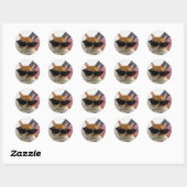 Gelukkige 4 juli Koele Kat met Vlag Sticker (Vel)
