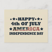 Gelukkige 4 juli Onafhankelijkheidsdag Amerika Feestdagenkaart (Voorkant)