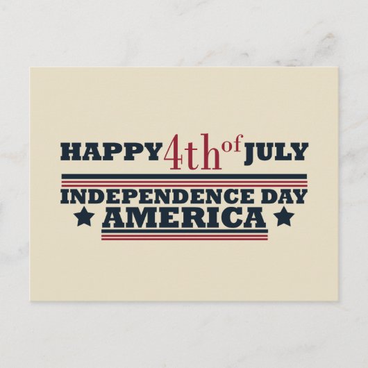 Gelukkige 4 juli Onafhankelijkheidsdag Amerika Feestdagenkaart (Voorkant)