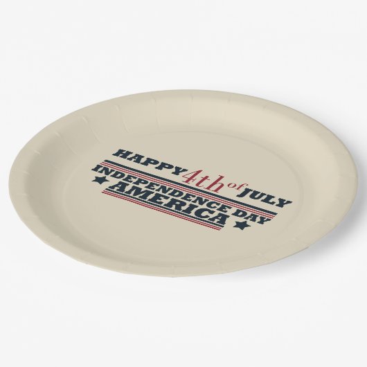 Gelukkige 4 juli Onafhankelijkheidsdag Amerika Papieren Bordje (Gekanteld)