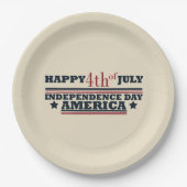 Gelukkige 4 juli Onafhankelijkheidsdag Amerika Papieren Bordje (Voorkant)