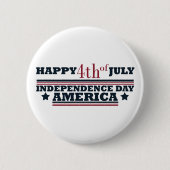 Gelukkige 4 juli Onafhankelijkheidsdag Amerika Ronde Button 5,7 Cm (Voorkant)