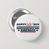 Gelukkige 4 juli Onafhankelijkheidsdag Amerika Ronde Button 5,7 Cm (Voorkant /achterkant)
