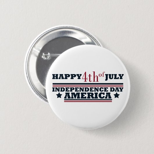 Gelukkige 4 juli Onafhankelijkheidsdag Amerika Ronde Button 5,7 Cm (Voorkant /achterkant)