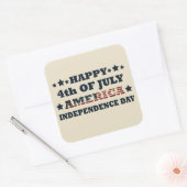 Gelukkige 4 juli Onafhankelijkheidsdag Amerika Vierkante Sticker (Envelop)