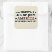 Gelukkige 4 juli Onafhankelijkheidsdag Amerika Vierkante Sticker (Tas)