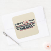 Gelukkige 4 juli Onafhankelijkheidsdag Amerika Vierkante Sticker (Envelop)