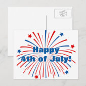 Gelukkige 4 juli Onafhankelijkheidsdag feest postk Uitnodiging Briefkaart (Voorkant / Achterkant)