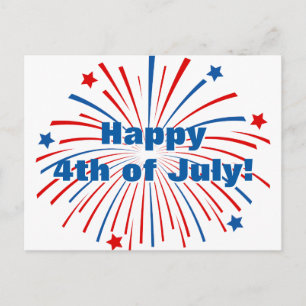 Gelukkige 4 juli Onafhankelijkheidsdag feest postk Uitnodiging Briefkaart