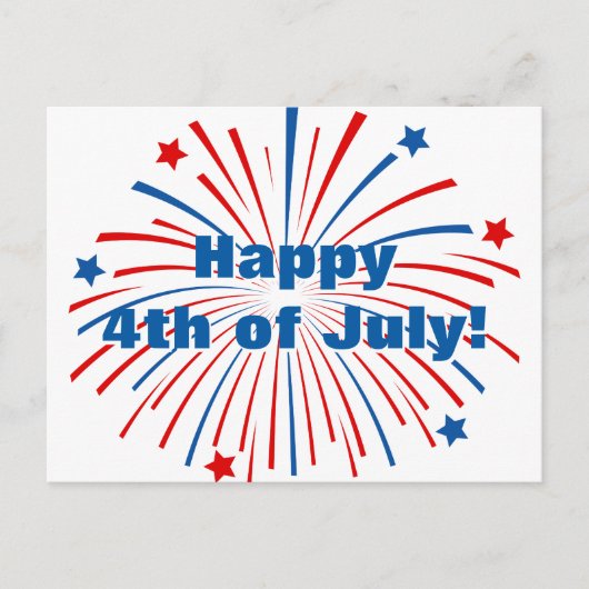 Gelukkige 4 juli Onafhankelijkheidsdag feest postk Uitnodiging Briefkaart (Voorkant)