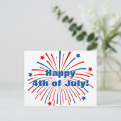 Gelukkige 4 juli Onafhankelijkheidsdag feest postk Uitnodiging Briefkaart (Staand voorkant)