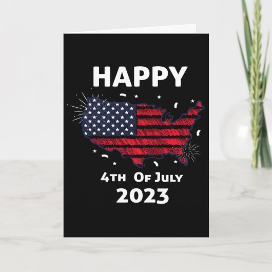 Gelukkige 4 juli Onafhankelijkheidsdag Kaart (Voorkant)