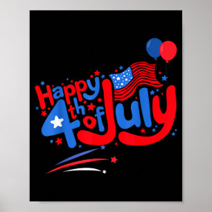 Gelukkige 4 juli onafhankelijkheidsdag usa 4 juli poster
