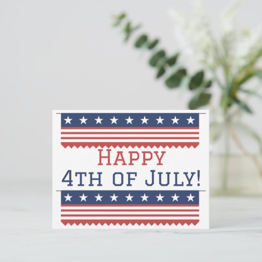 Gelukkige 4 juli Onafhankelijkheidsdag viering Briefkaart (Staand voorkant)