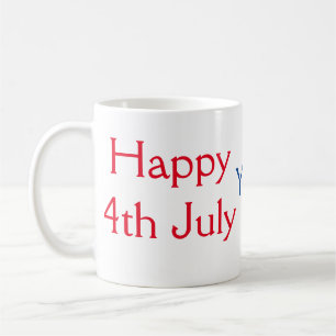 Gelukkige 4 juli onafhankelijkheidsdag voeg naam t koffiemok