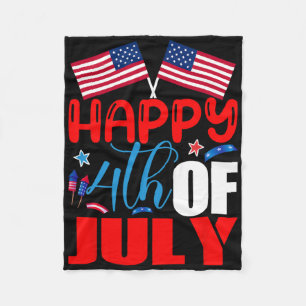 Gelukkige 4 juli Onafhankelijkheidsdag VS Amerikaa Fleece Deken