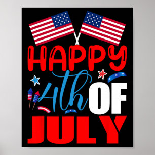 Gelukkige 4 juli Onafhankelijkheidsdag VS Amerikaa Poster