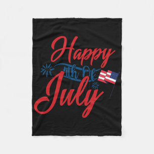 Gelukkige 4 juli Patriottisch Amerika Onafhankelij Fleece Deken