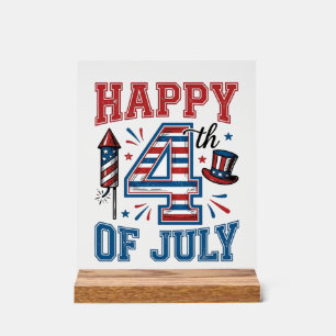 Gelukkige 4 juli Patriottisch Vintage Vector Desig Acryl Bord