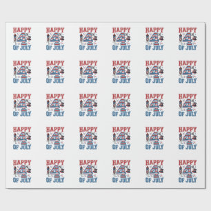 Gelukkige 4 juli Patriottisch Vintage Vector Desig Cadeaupapier