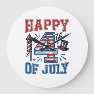 Gelukkige 4 juli Patriottisch Vintage Vector Desig Grote Klok