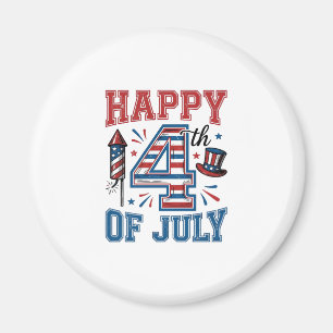 Gelukkige 4 juli Patriottisch Vintage Vector Desig Magneet