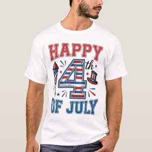 Gelukkige 4 juli Patriottisch Vintage Vector Desig T-shirt