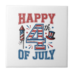 Gelukkige 4 juli Patriottisch Vintage Vector Desig Tegeltje