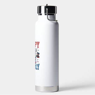 Gelukkige 4 juli Patriottisch Vintage Vector Desig Waterfles