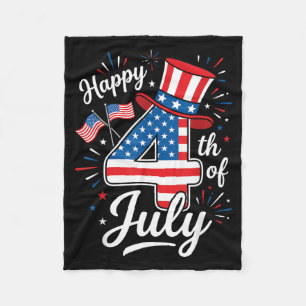 Gelukkige 4 juli Patriottische Amerikaanse Vlag 4 Fleece Deken