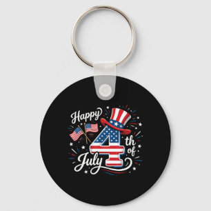 Gelukkige 4 juli Patriottische Amerikaanse Vlag 4  Sleutelhanger