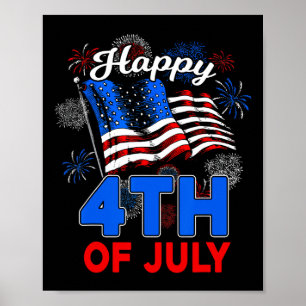 Gelukkige 4 juli Patriottische Amerikaanse Vlag Ma Poster