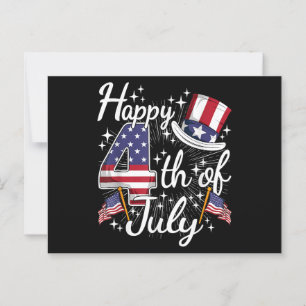 Gelukkige 4 juli Patriottische Amerikaanse Vlag US Briefkaart