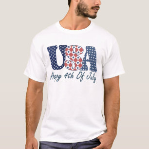 Gelukkige 4 juli Patriottische Amerikaanse vlag VS T-shirt