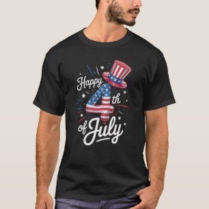 Gelukkige 4 juli Patriottische Amerikaanse Vlag VS T-shirt
