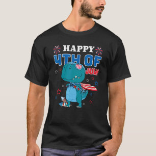 Gelukkige 4 juli Rex Patriottisch Grappig T-shirt