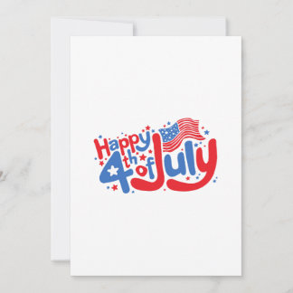 Gelukkige 4 juli Rode, Witte en Blauwe Typografie Kaart