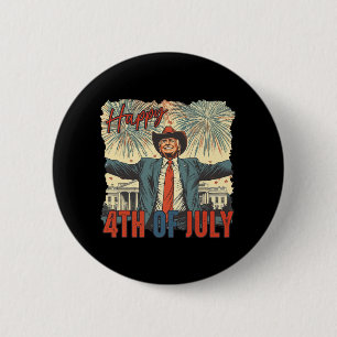 Gelukkige 4 juli Trump Onafhankelijkheidsdag 1 Ronde Button 5,7 Cm
