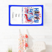 Gelukkige 4 juli-viering Aangepaste tekst Spandoek (Insitu)