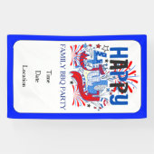 Gelukkige 4 juli-viering Aangepaste tekst Spandoek (Horizontaal)
